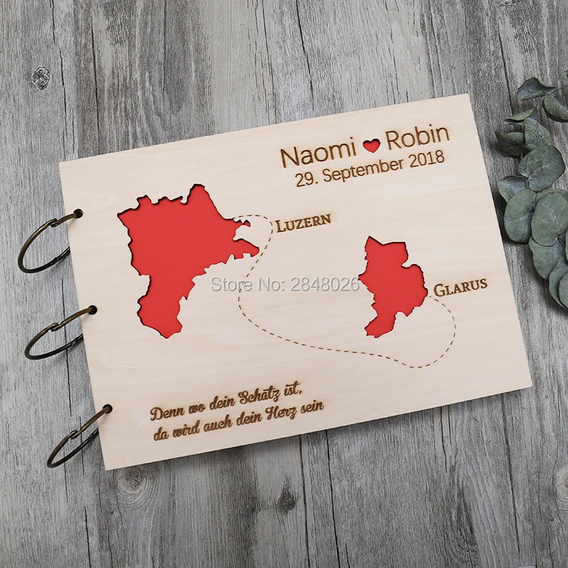 Personalized Guest Book - Персонализированная свадебная гостевая книга в деревенском