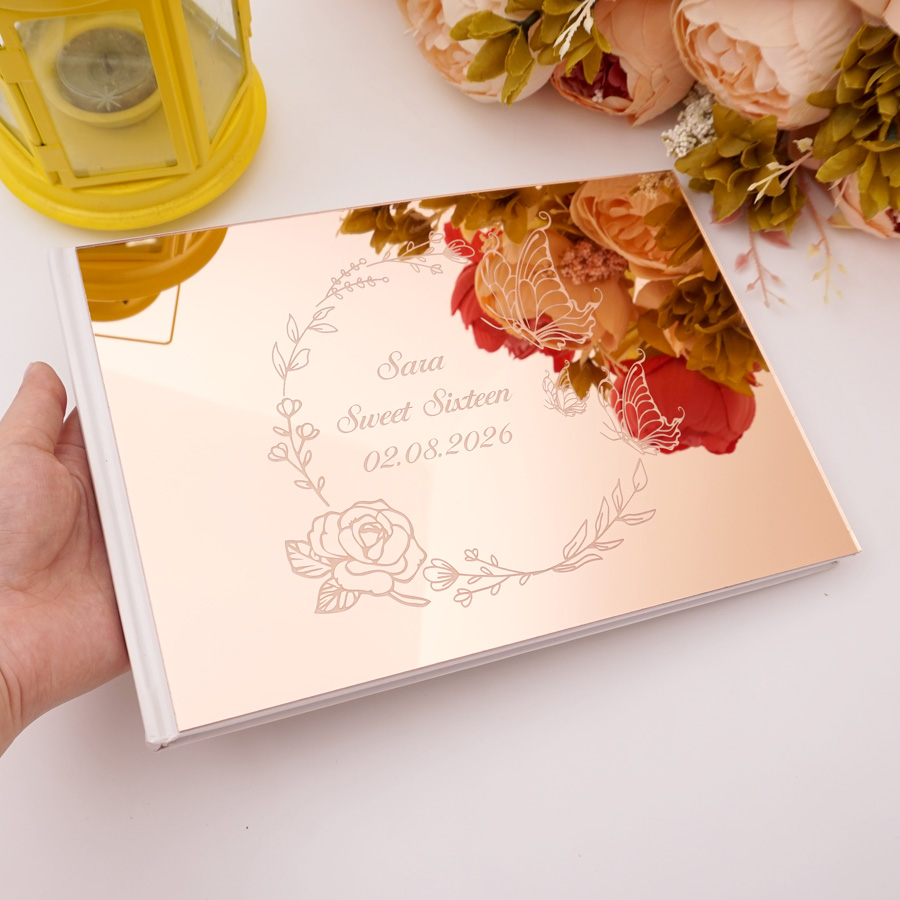 Personalized Guest Book - Персонализированная акриловая зеркальная гостевая книга с