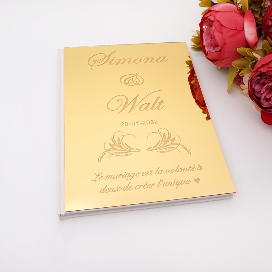 Personalized Guest Book - Акриловое зеркало, персонализированная элегантная Свадебная подпись,