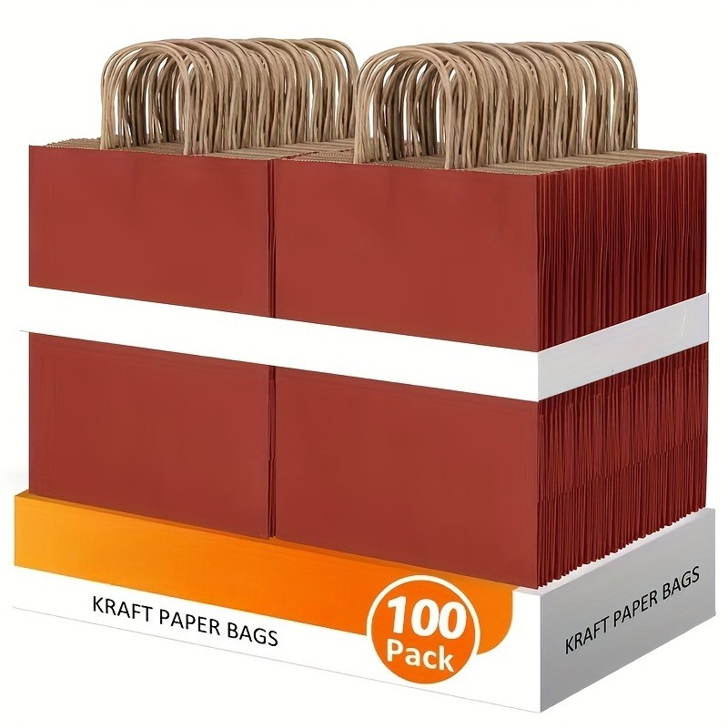 Wedding Supply Shops - 100 шт. красных бумажных подарочных пакетов