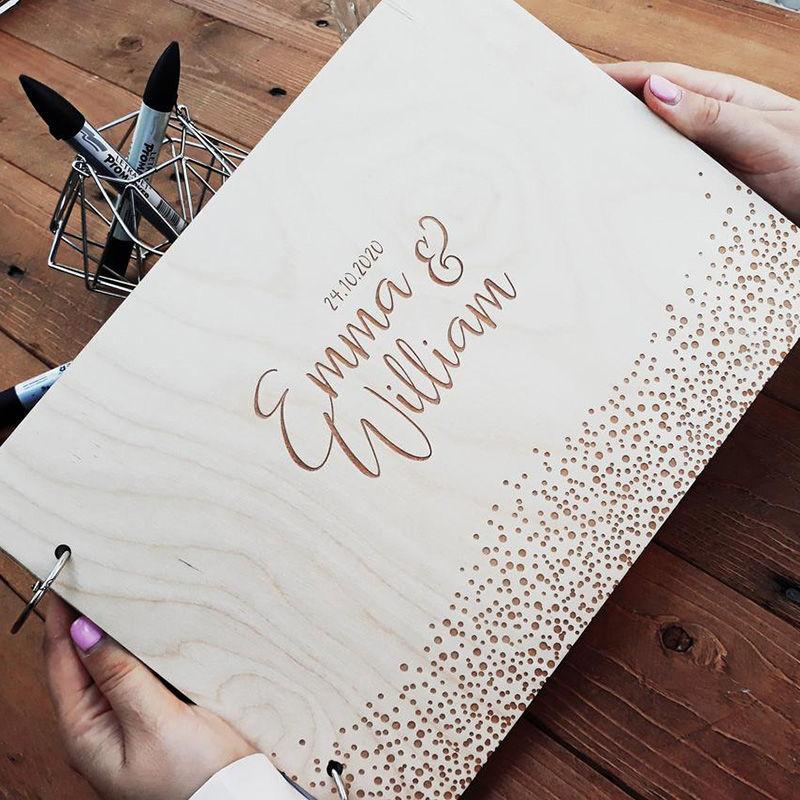 Personalized Guest Book - Индивидуальная Свадебная книга для гостей, деревянная